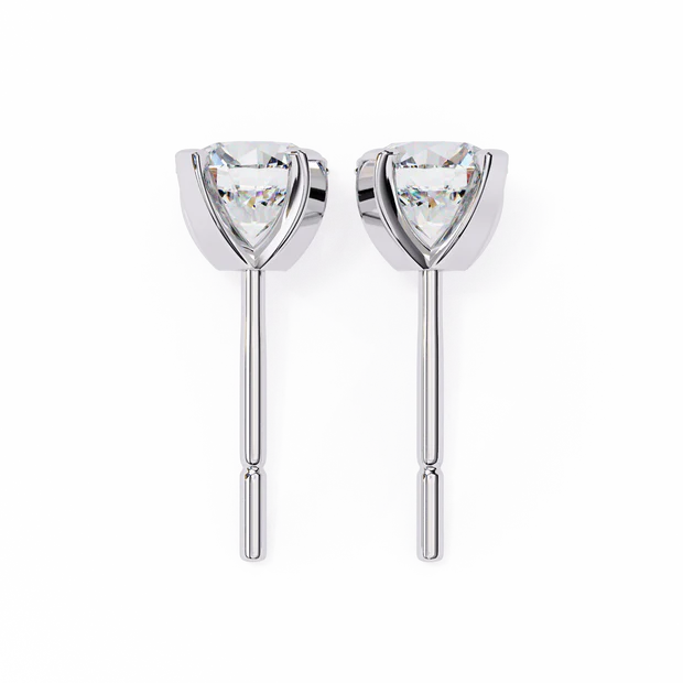 Classic X‑Prong Round Diamond Stud Earrings