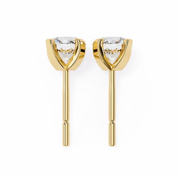 Classic X‑Prong Round Diamond Stud Earrings