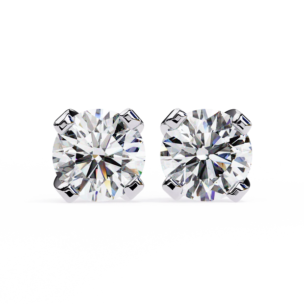 Classic X‑Prong Round Diamond Stud Earrings