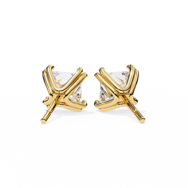 Classic Princess-Cut Diamond Stud Earrings
