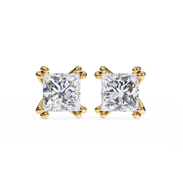 Classic Princess-Cut Diamond Stud Earrings