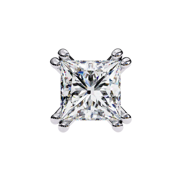 Classic Princess-Cut Diamond Stud Earrings