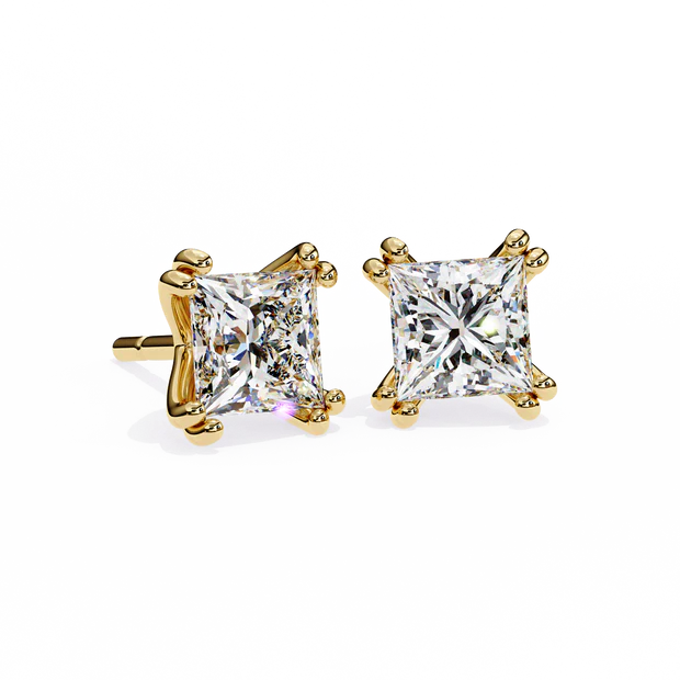 Classic Princess-Cut Diamond Stud Earrings