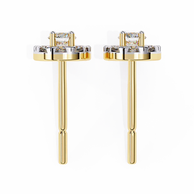 Classic Halo Round Diamond Stud Earrings