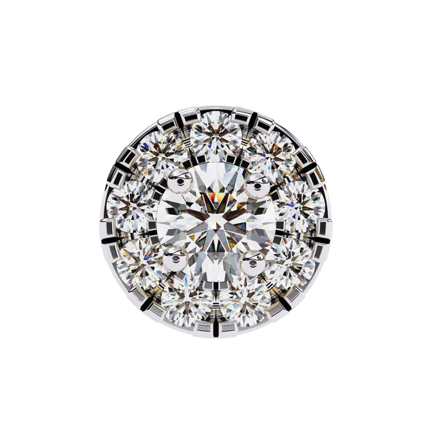Classic Halo Round Diamond Stud Earrings