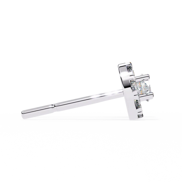 Classic Halo Round Diamond Stud Earrings