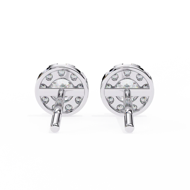 Classic Halo Round Diamond Stud Earrings