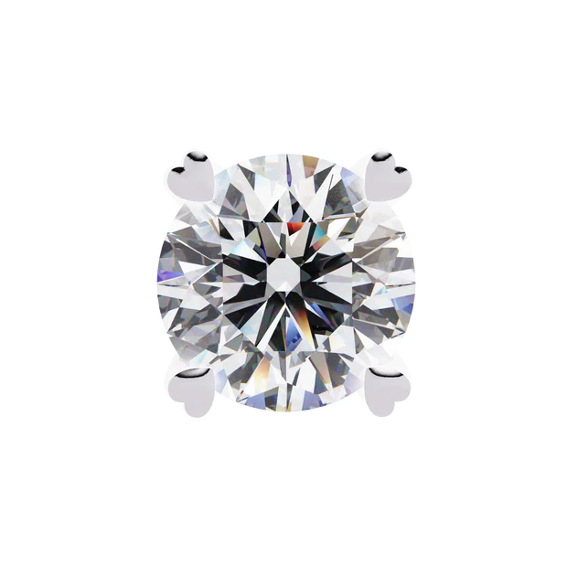 Heart Gallery Basket Diamond Stud Earring in White Gold