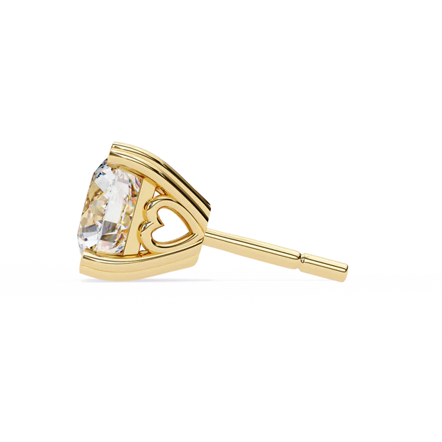 Heart Gallery Basket Diamond Stud Earring in White Gold