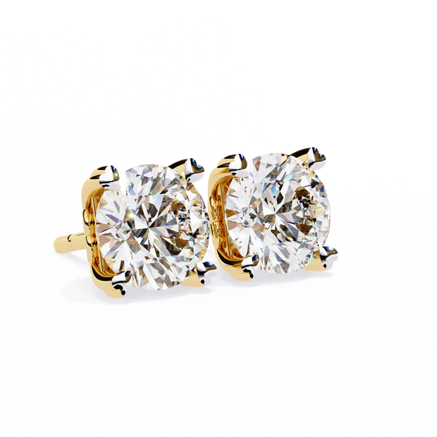 Heart Gallery Basket Diamond Stud Earring in White Gold