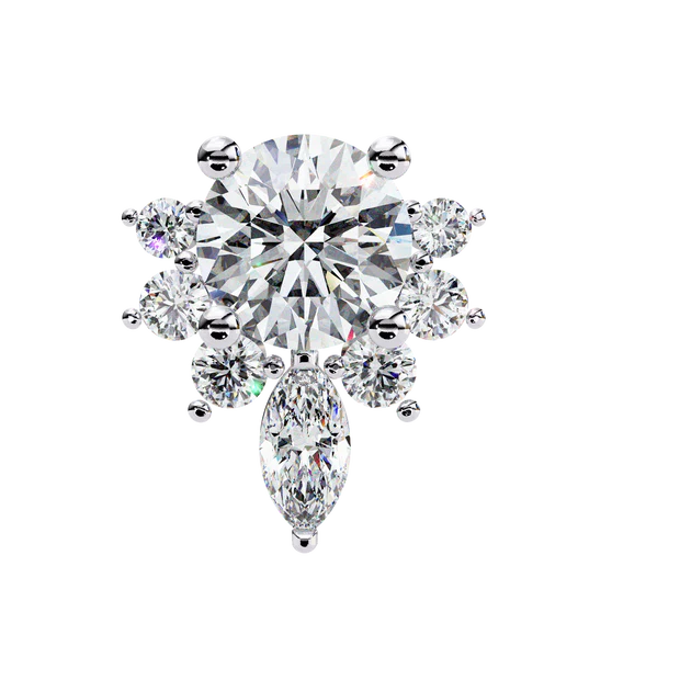 Flower Diamond Stud Earrings