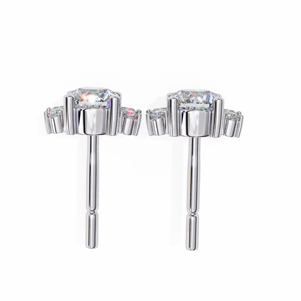 Flower Diamond Stud Earrings