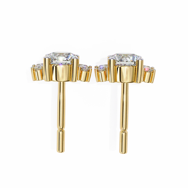 Flower Diamond Stud Earrings