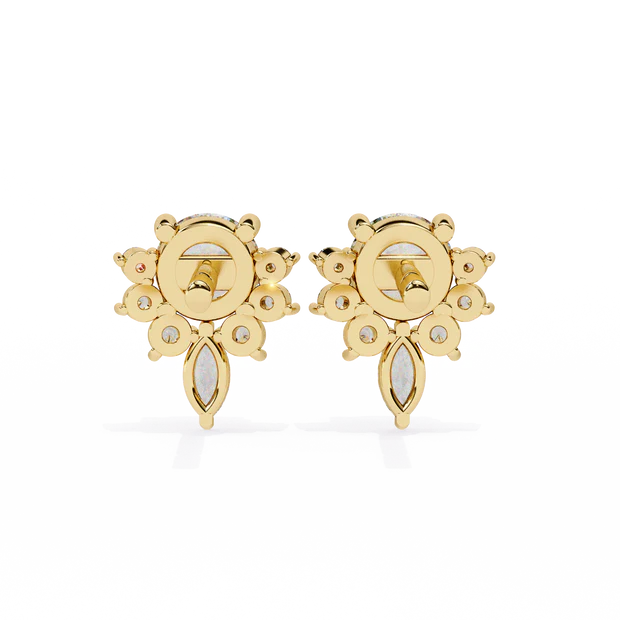 Flower Diamond Stud Earrings