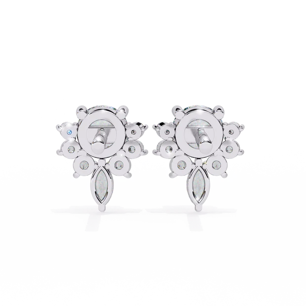 Flower Diamond Stud Earrings