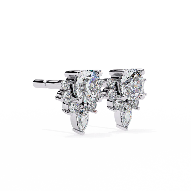 Flower Diamond Stud Earrings