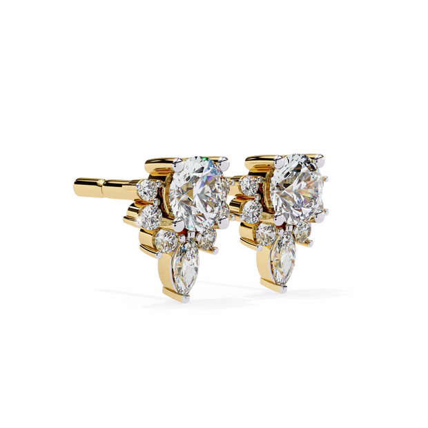 Flower Diamond Stud Earrings