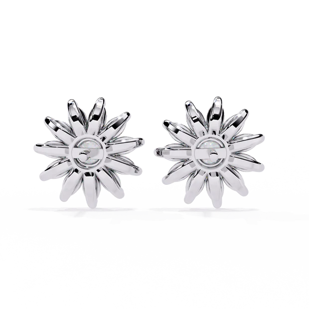 Sunburst Diamond Halo Stud Earrings