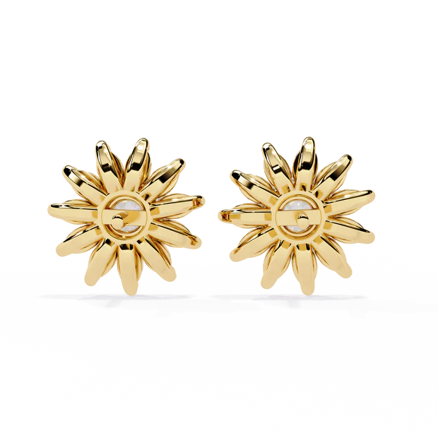 Sunburst Diamond Halo Stud Earrings