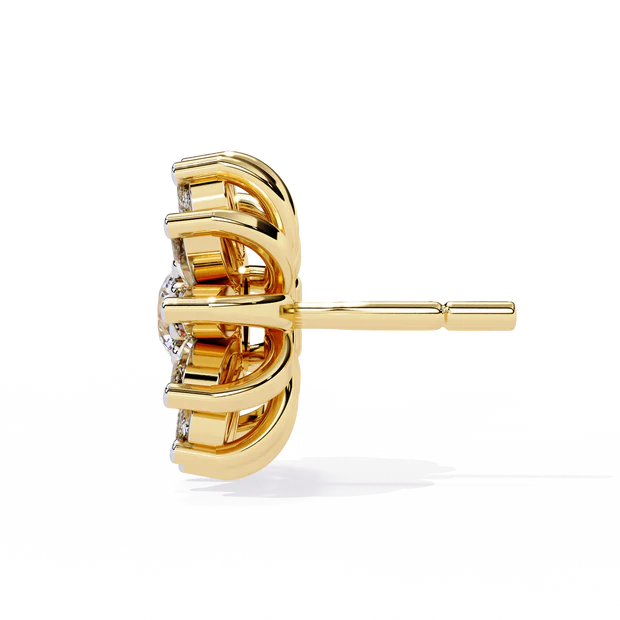 Sunburst Diamond Halo Stud Earrings