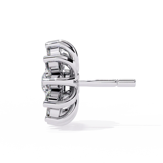 Sunburst Diamond Halo Stud Earrings