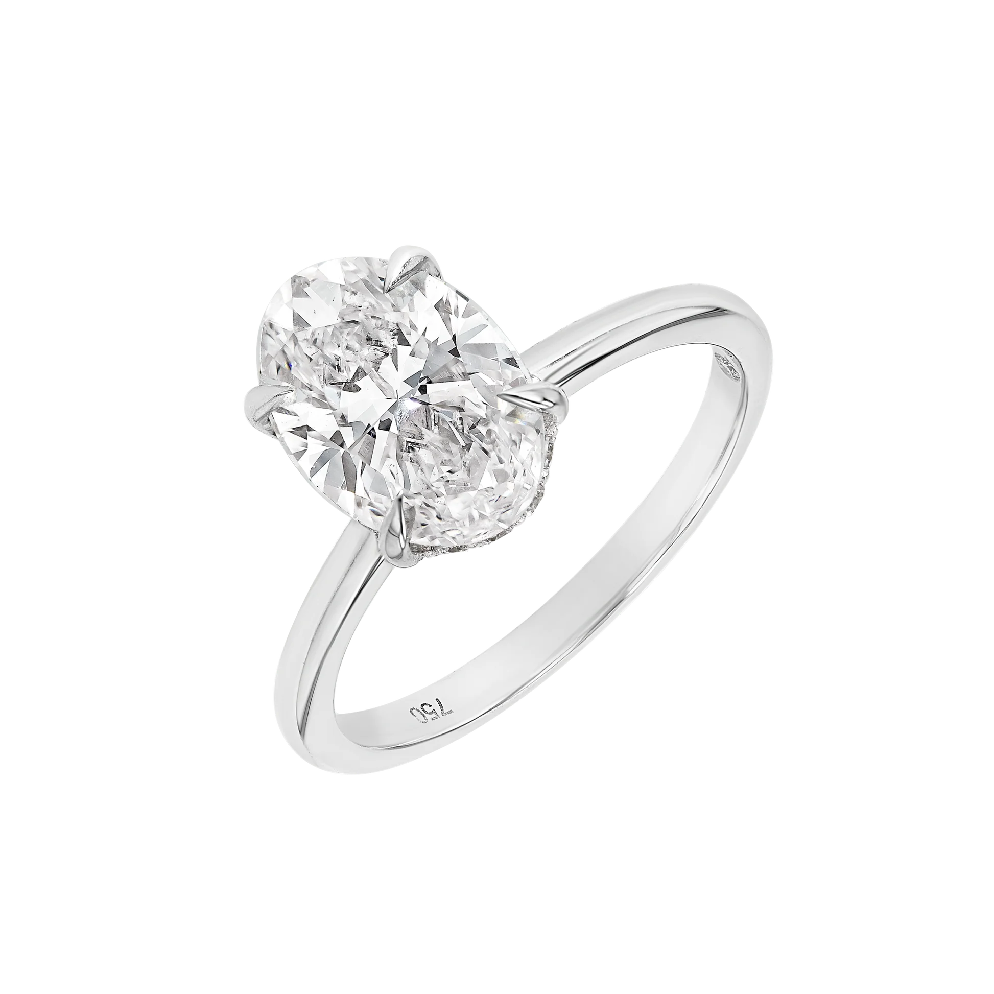 Lab Grown Solitaire Engagement Ring - Oval Diamond