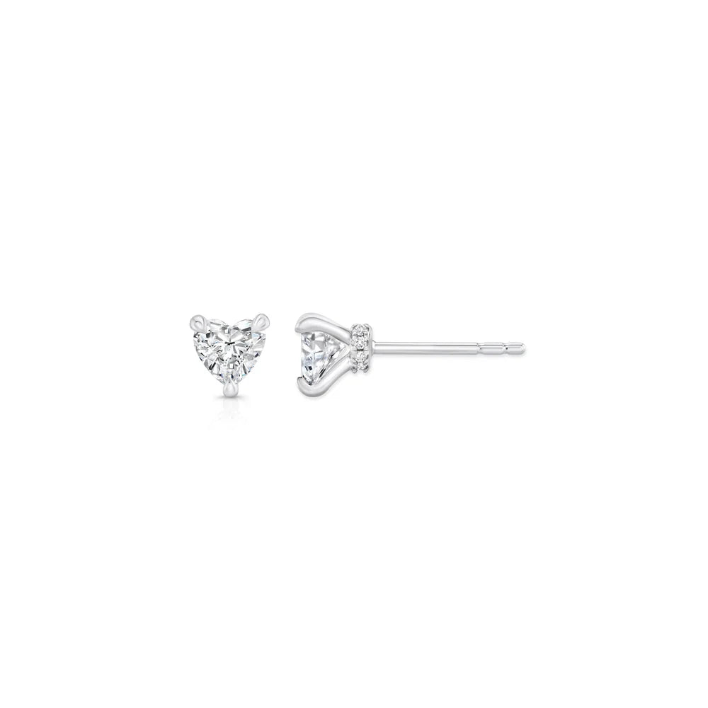 Heart Studs Lab Diamond