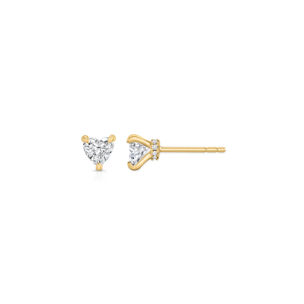 Heart Studs Lab Diamond