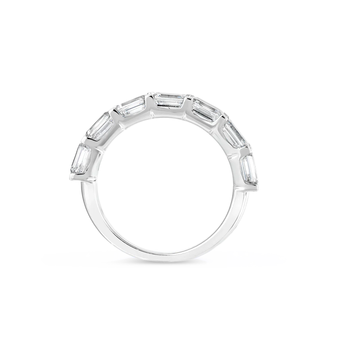 2.15ct Horizontal Emerald Diamond Full Eternity Ring