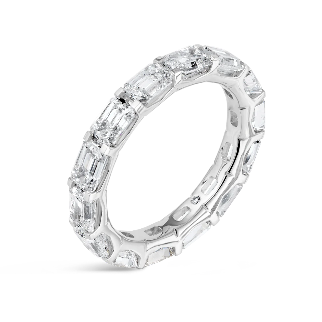 Horizontal Emerald Diamond Full Eternity
