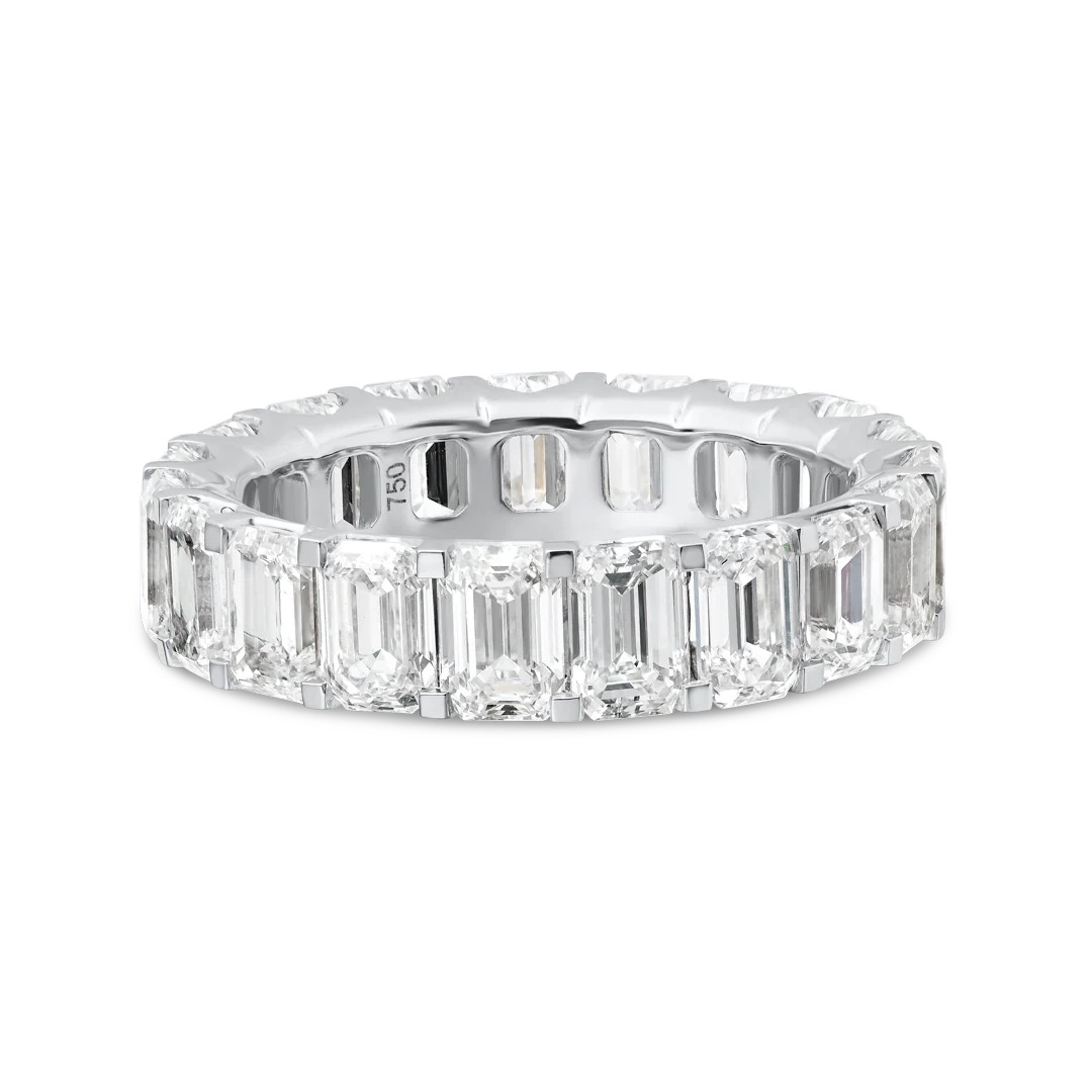 6.4ct Vertical Emerald Diamond Full Eternity