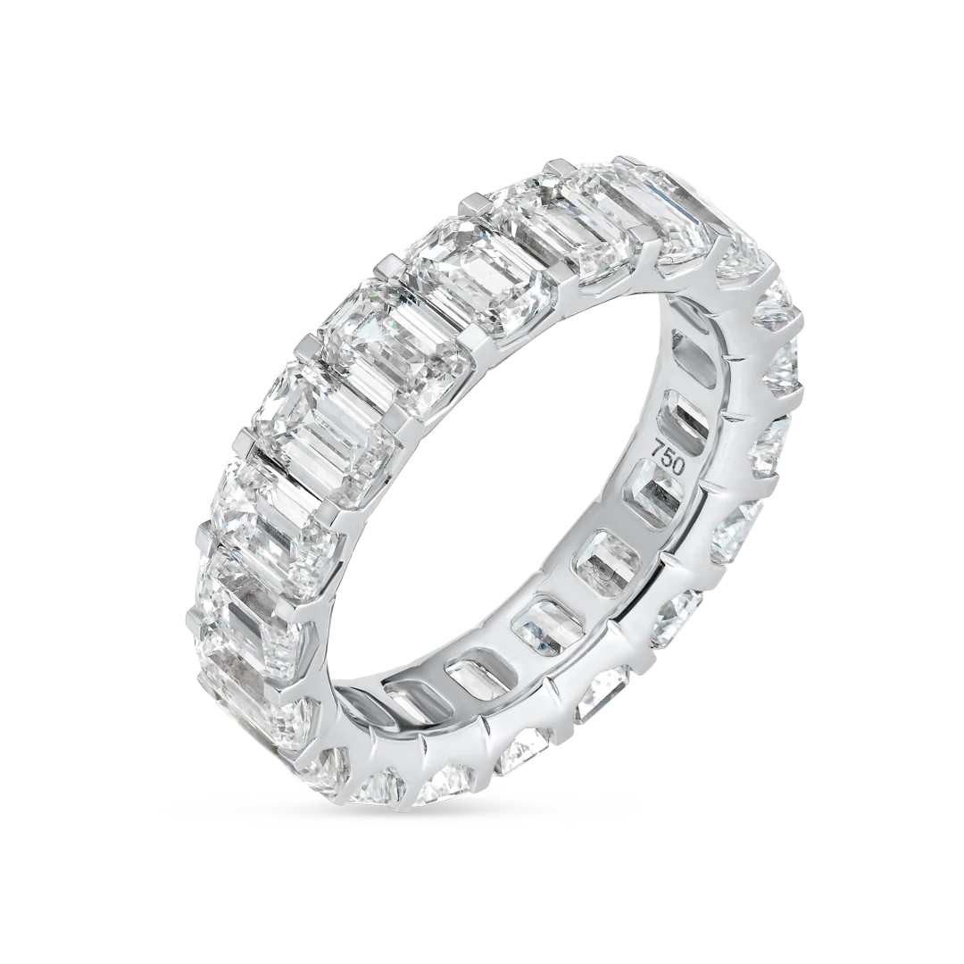 6.4ct Vertical Emerald Diamond Full Eternity