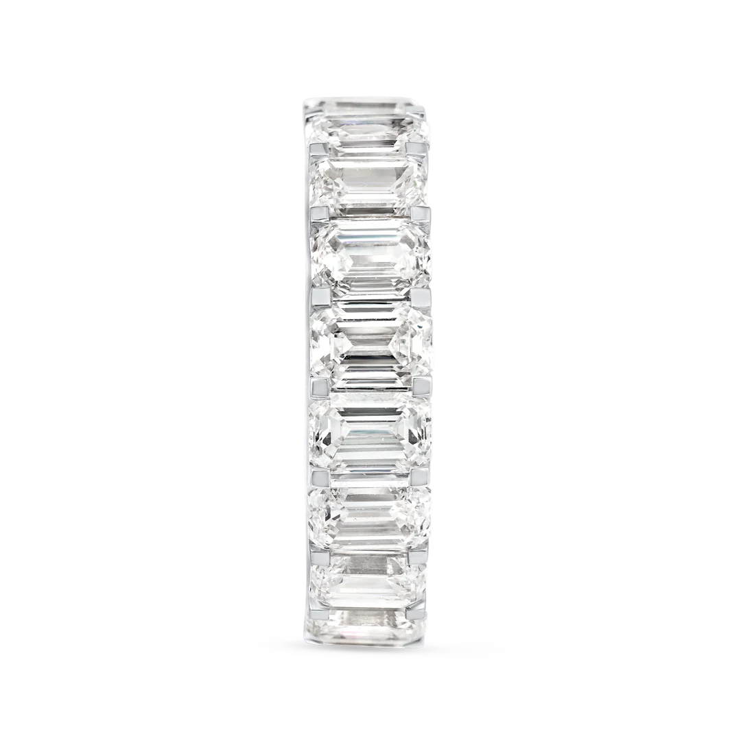 6.4ct Vertical Emerald Diamond Full Eternity