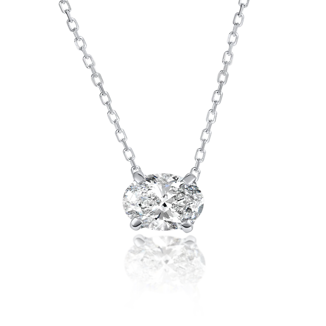 1ct Oval Diamond Pendant
