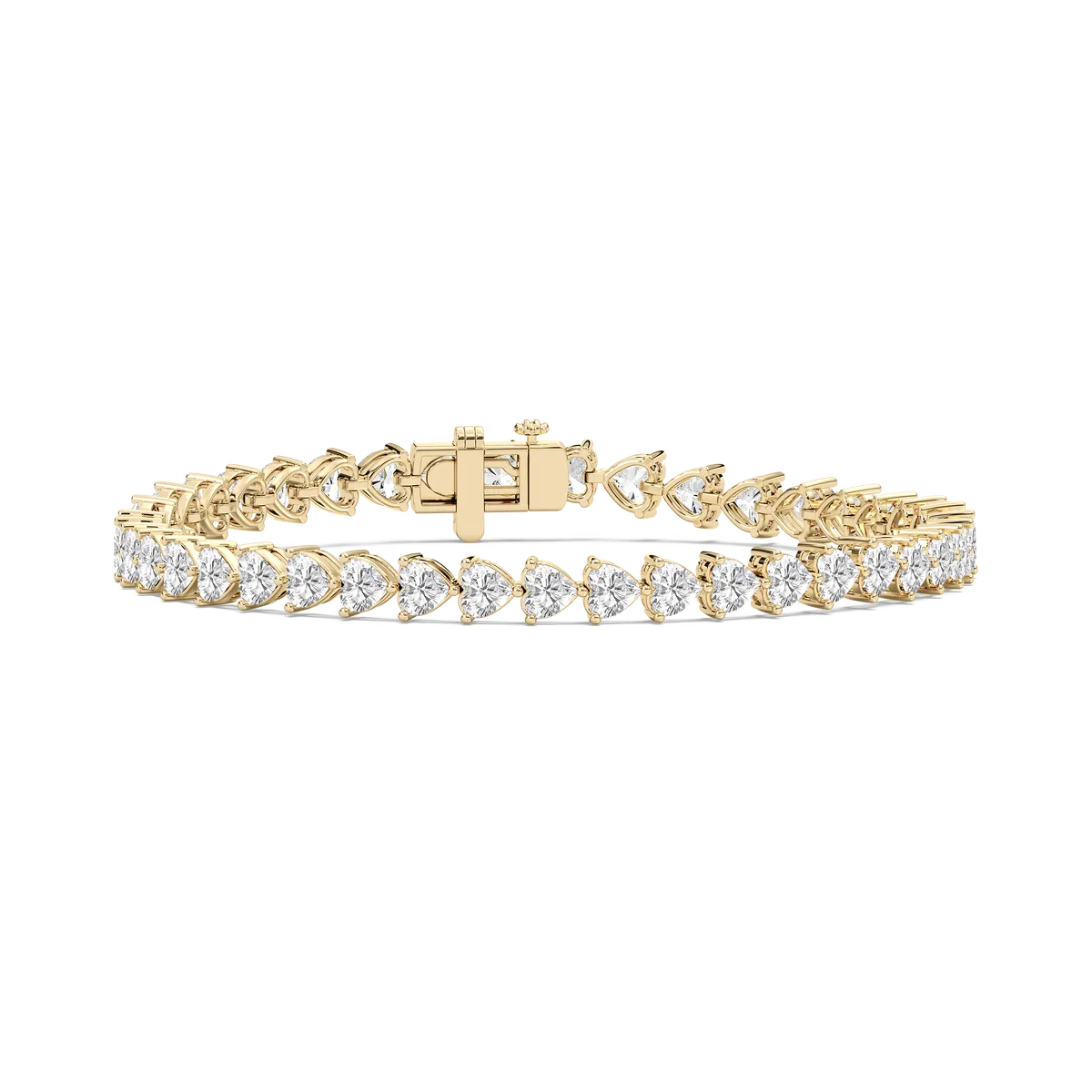 Tennis Bracelet with Heart Diamonds