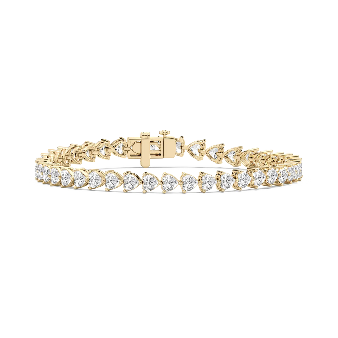 Tennis Bracelet with Heart Diamonds