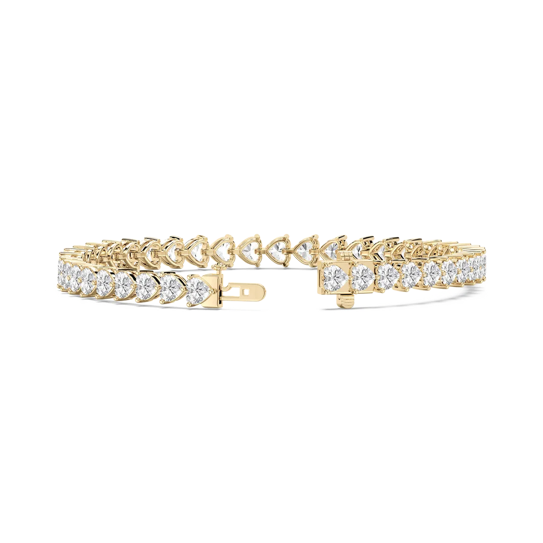 Tennis Bracelet with Heart Diamonds