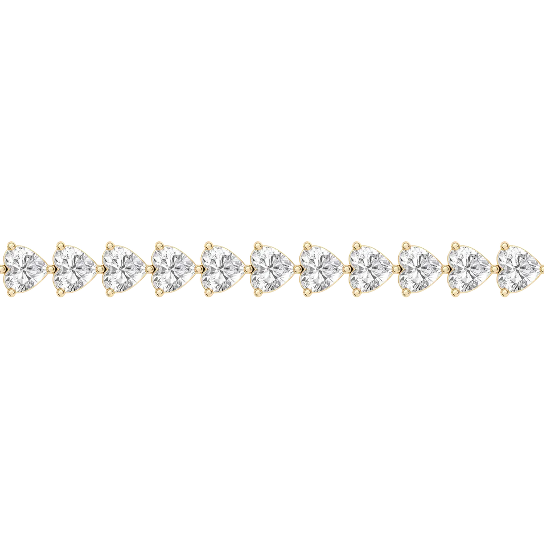 Tennis Bracelet with Heart Diamonds