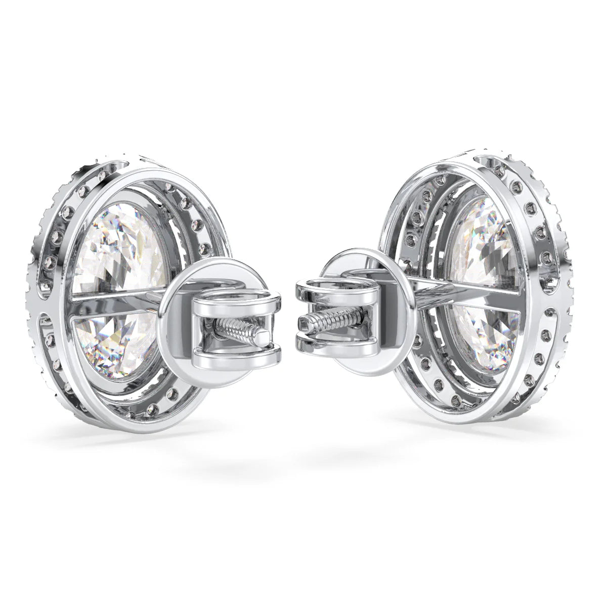 IRENE HALO OVAL CUT EAR STUDS