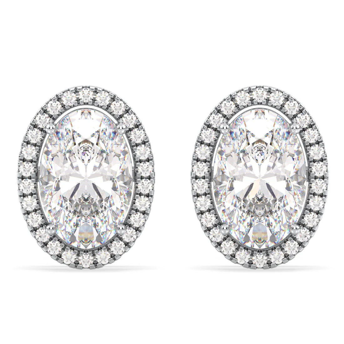IRENE HALO OVAL CUT EAR STUDS