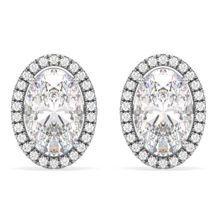 IRENE HALO OVAL CUT EAR STUDS