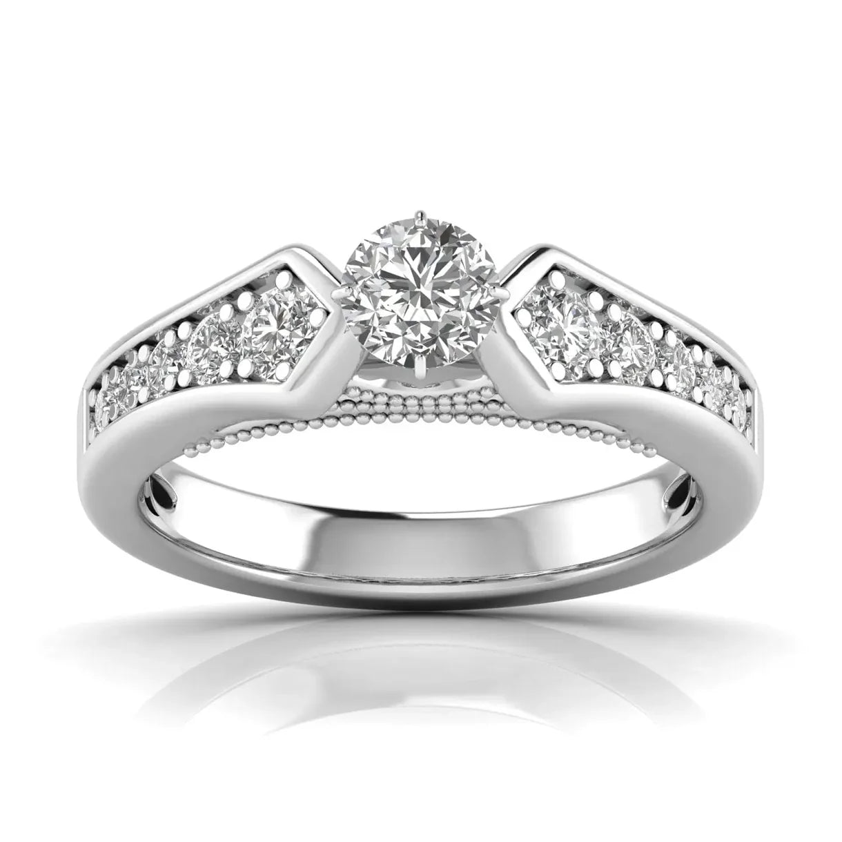 Timeless Bead-Set Diamond Ring