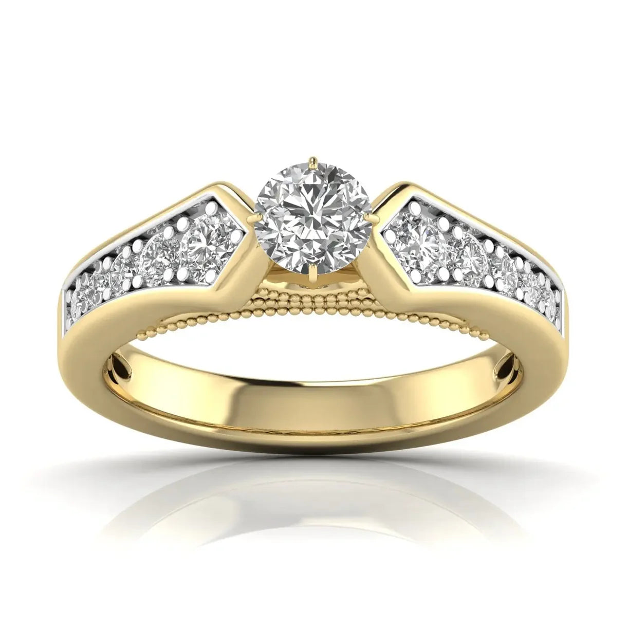 Timeless Bead-Set Diamond Ring