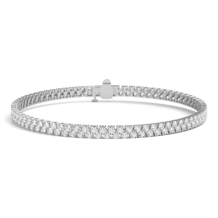 Lab Grown Diamond Double Row Tennis Bracelet