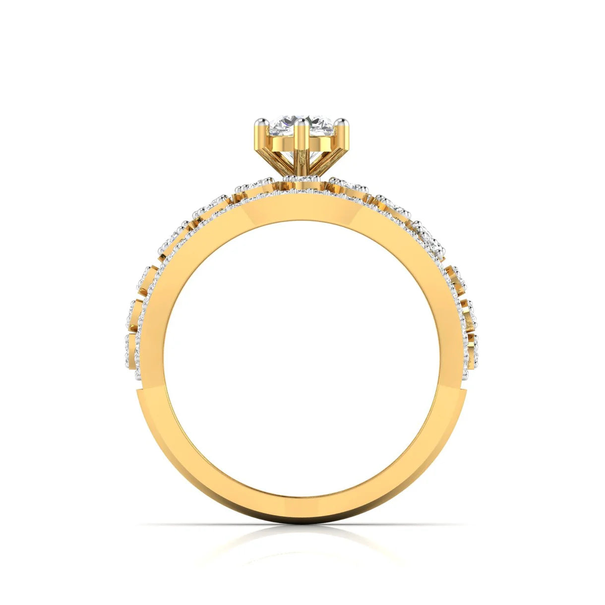 Whispering Floral Diamond Engagement Ring