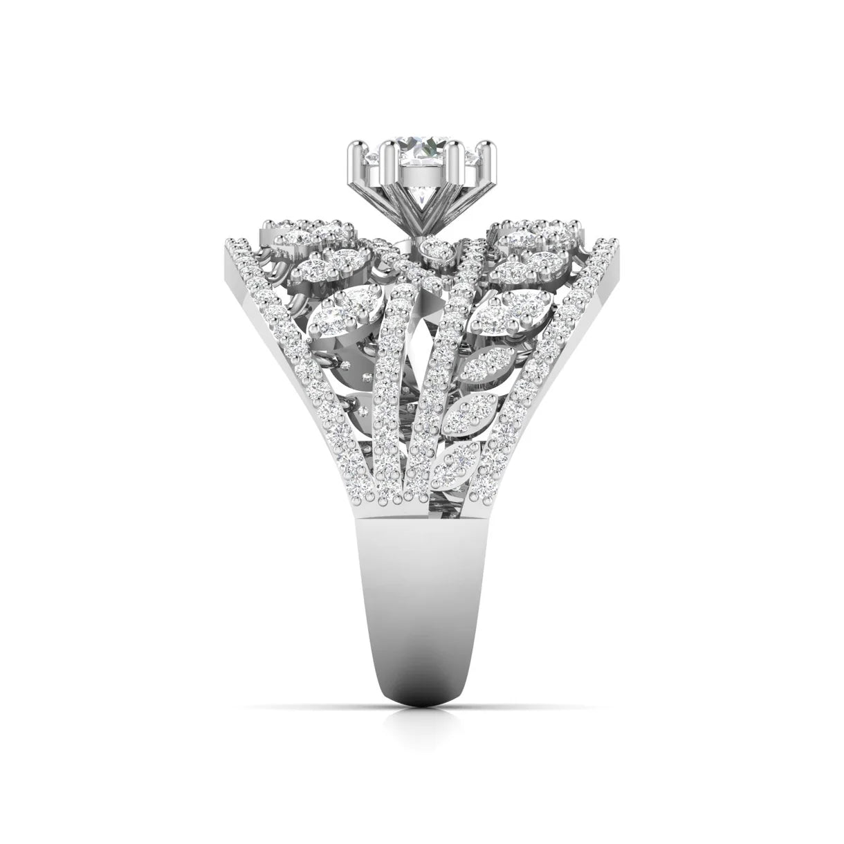 Whispering Floral Diamond Engagement Ring