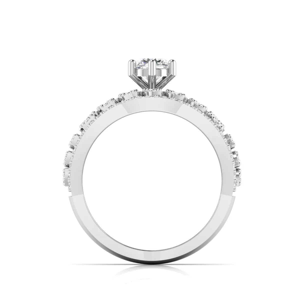 Whispering Floral Diamond Engagement Ring