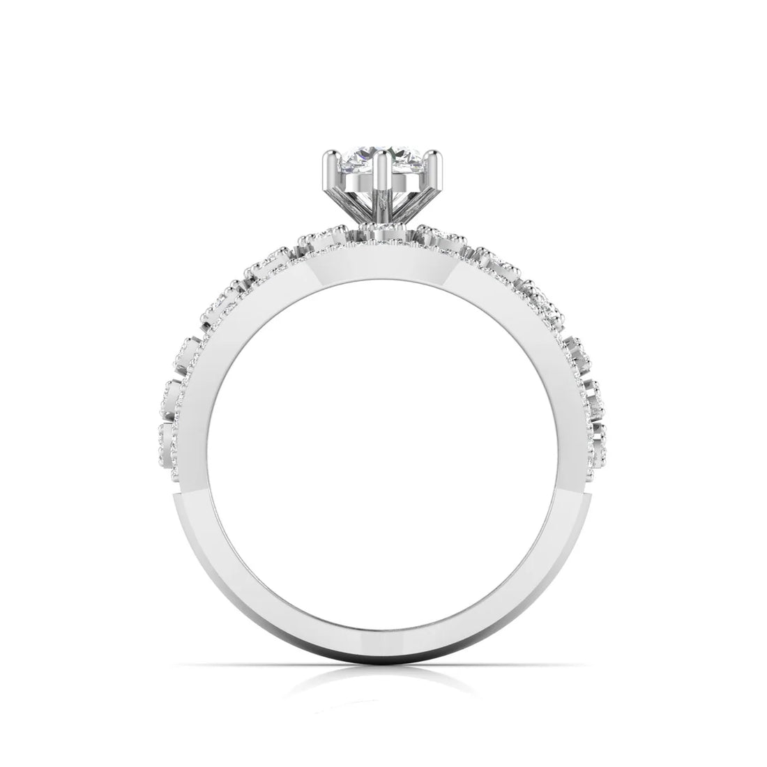 Whispering Floral Diamond Engagement Ring
