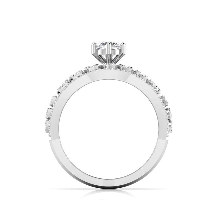 Whispering Floral Diamond Engagement Ring