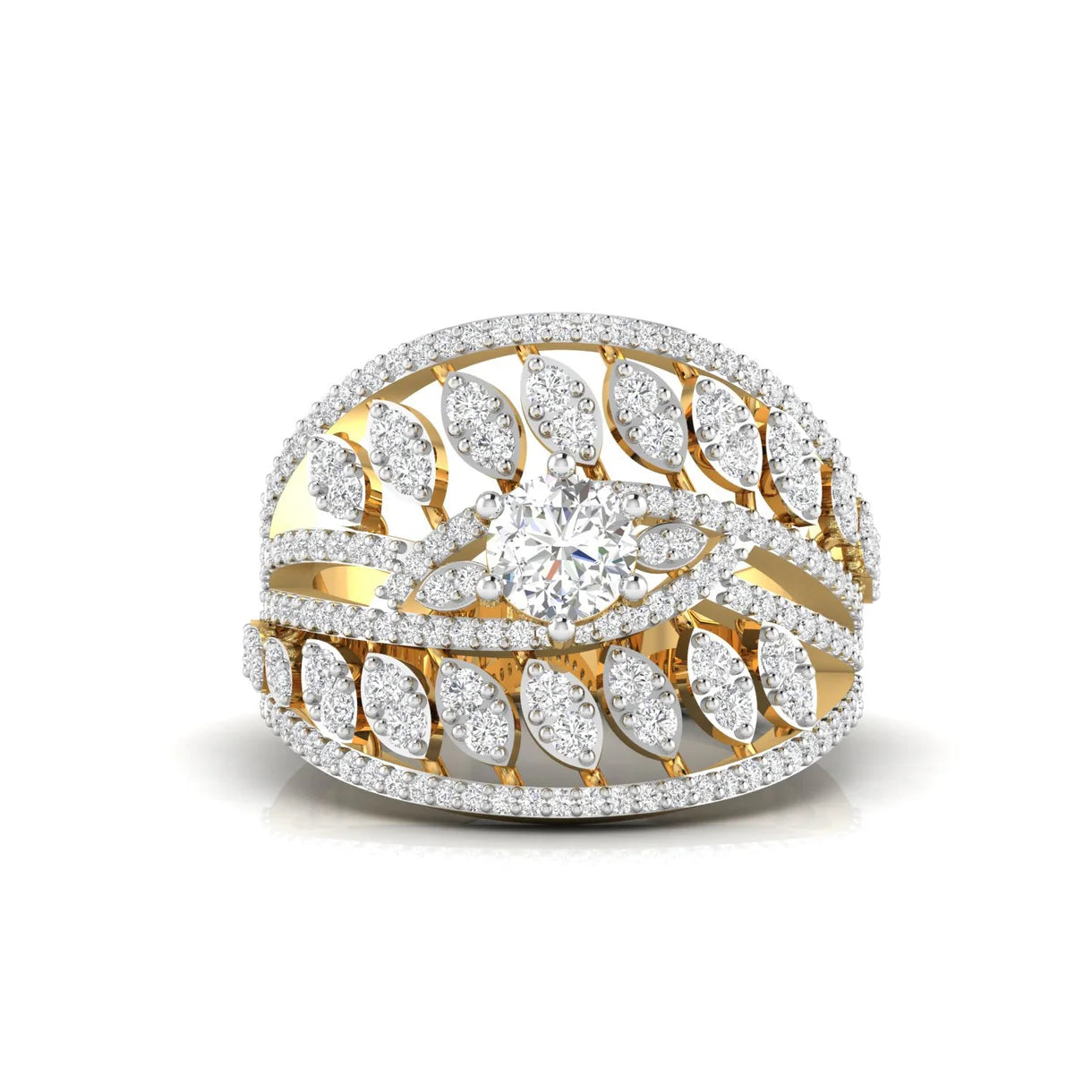 Whispering Floral Diamond Engagement Ring